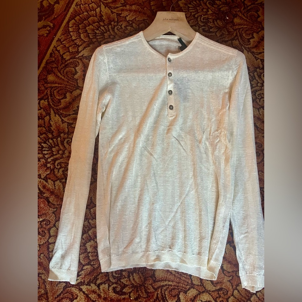 John Varvatos Linen Henley